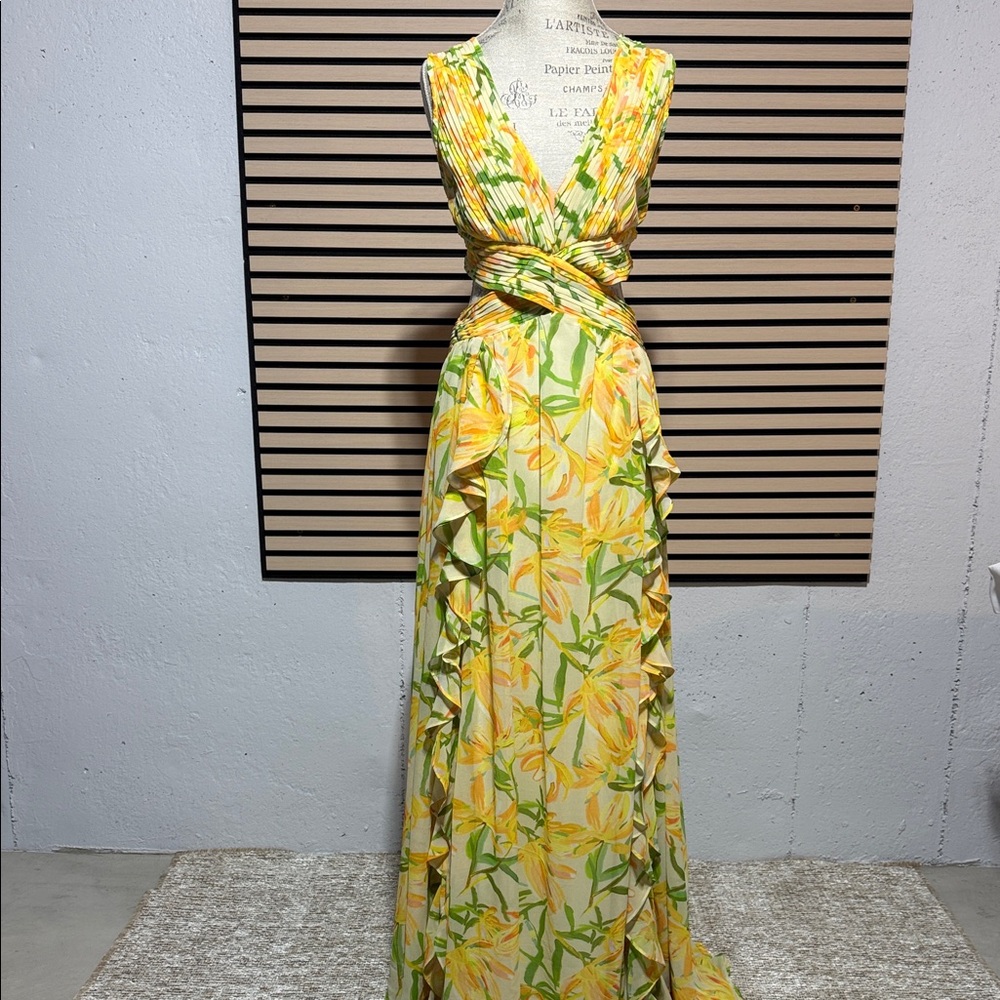 Astr Yellow Floral Maxi Dress